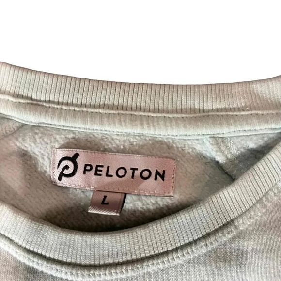 Peloton Womens Large Crew Neck Cycling Spell Out Logo Light Blue Sweatshirt - Picture 3 of 4